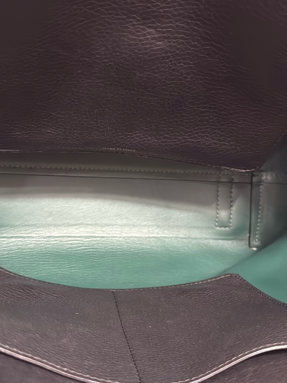 Burberry Black Leather Tote with Yellow Strap and Green Shoulder Strap - Picture 10 of 12